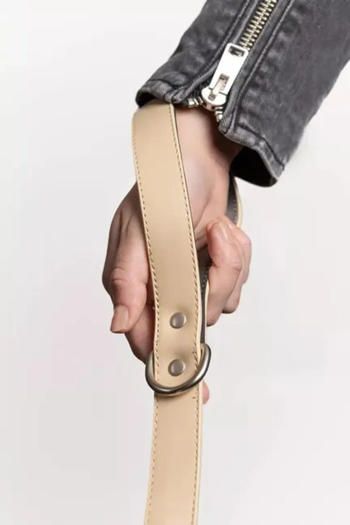 Champagne Vegan Leather Dog Leash