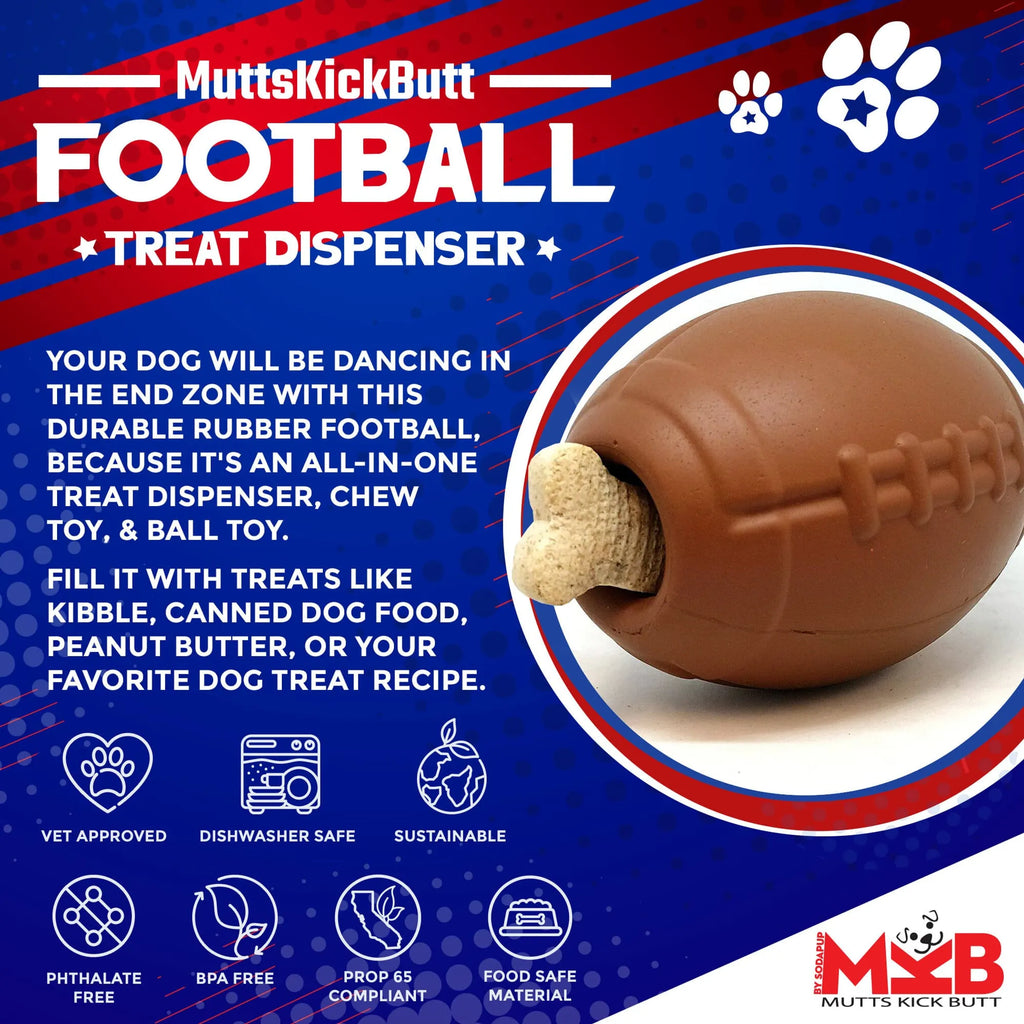 Football Dog Treat Dispenser Toy