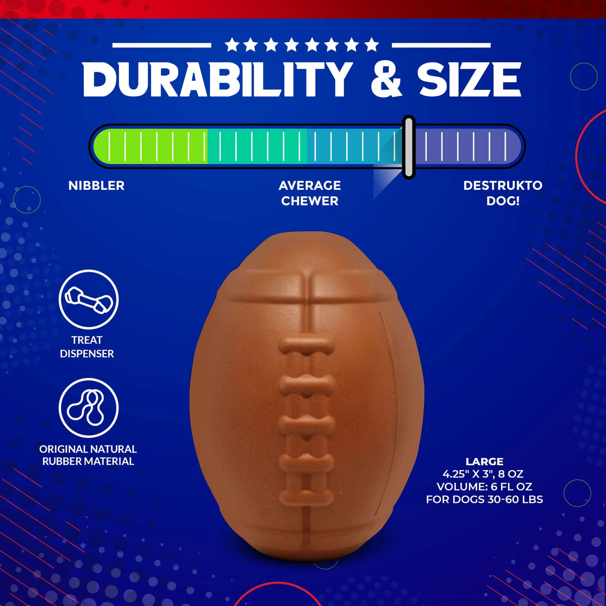 Football Dog Treat Dispenser Toy
