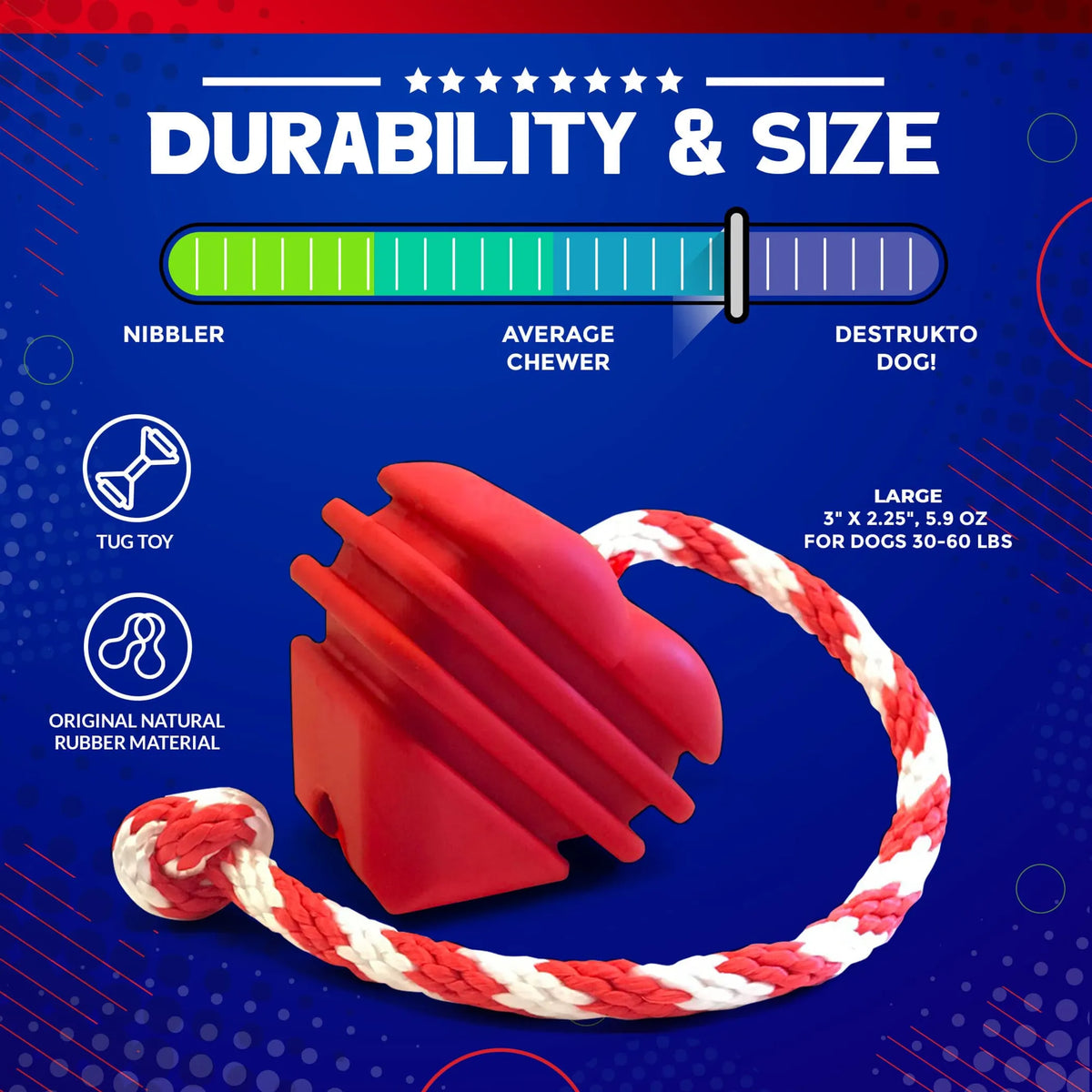 Heart Rubber Tug Dog Toy