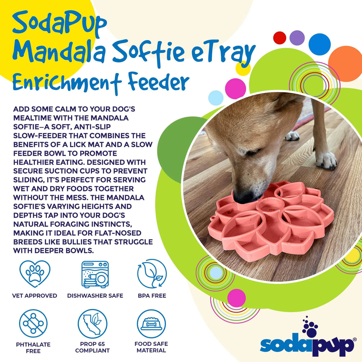Mandala Suction Slow Feeder Dog Bowl