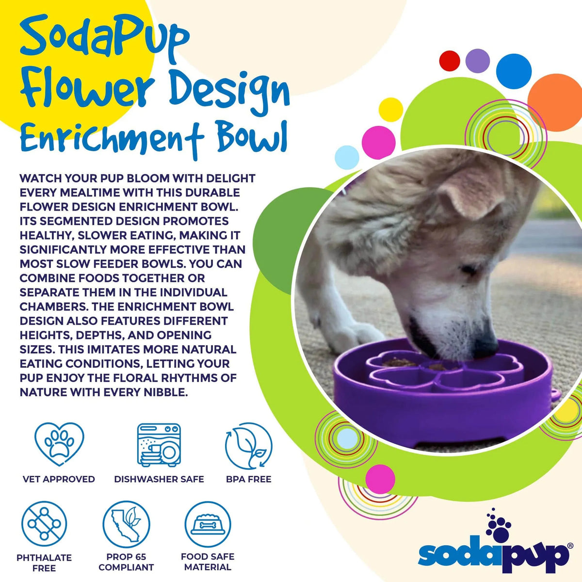 Flower Slow Feeder Dog Bowl