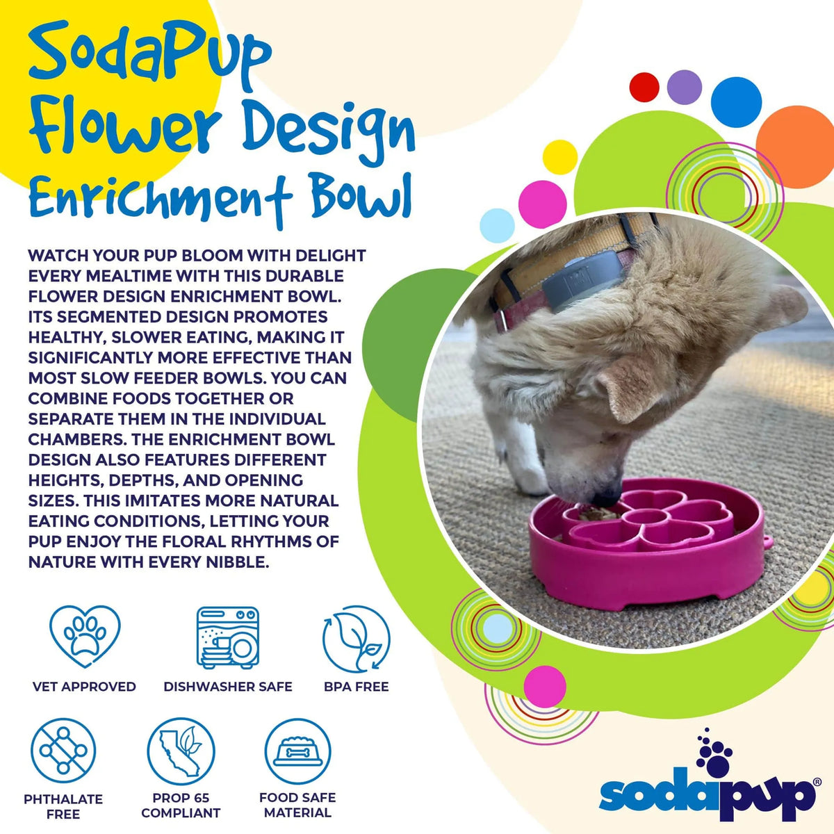 Flower Slow Feeder Dog Bowl